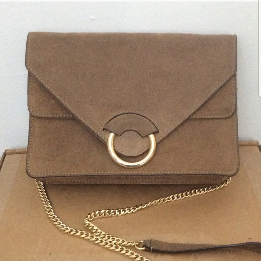 Banana Republic tan suede leather purse